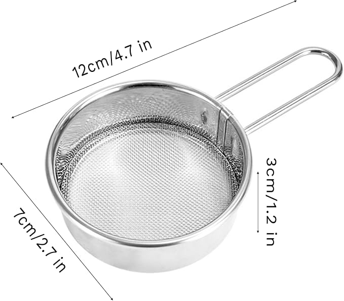 Sifter for Baking Powdered Sugar,Duster Flour Sifter for Baking,Sieve Fine Mesh Stainless Steel for Powdered Sugar, Cocoa Powder, Matcha Powder