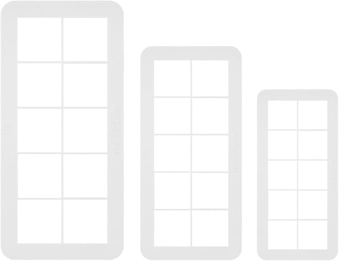PME, Set Geometric Multicutters for Cake Design-Square-Small, Medium & Large Size, Set of 3, Standard, White