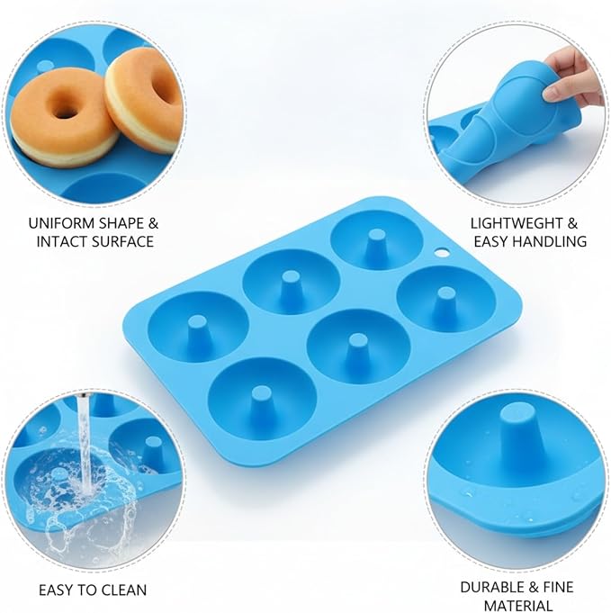 Silicone Donut Pan, 6-Cavity Baking Tray for Oven (1 PC)