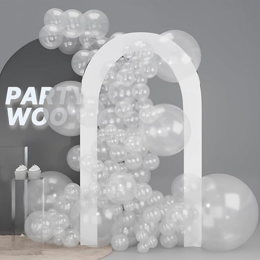 PartyWoo Clear Balloons 100pcs Different Sizes of 36 18 12 10 5 Inch Transparent Balloon Arch Kit for Graduation Wedding Baby Shower Bridal Shower Anniversary Birthday Party Decorations Clear-Y2