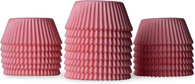 200 Paper Cupcake Liners, Muffin Liners or Baking Cups for Desserts, Muffins, Cupcakes and More Treats; Grease Proof, No Smell, Food Grade, Nut Serving Containers (Pink)