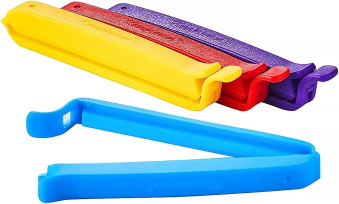 Keenpioneer Piping Bag Sealing Clips for Food storage 4 inch 12-Piece | Snack Storage, 4 colors
