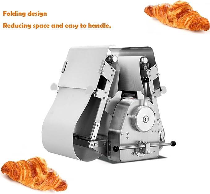 INTSUPERMAI Dough Sheeter Machine 23.6" Commercial Dough Press Roller Sheeter Fondant Sheeter Pasta Machine for Croissant, Puff Pastry, Marzipan
