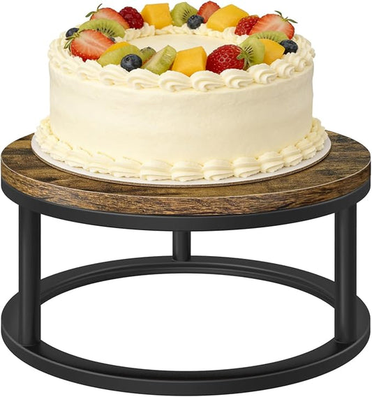 Cake Stand, 12 Inch Round Cupcake Stand Wood Grain Finish Serving Tray Cake Stands for Party Wedding Birthday