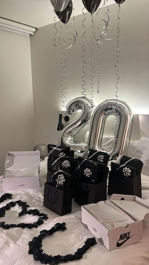 Silver Number Balloon 40 Inch, 0 Number Balloons, 10 20 30 40 50 Numbers Balloon Birthday Decorations, Silver Party Supplies for Women Men