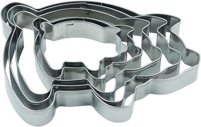 Pig Cookie Cutters Set,5 PCS Pig Shaped Stainless Steel Molds for Cookies,Biscuit,Vegetable,Fruit,Baking Pastries Doughs