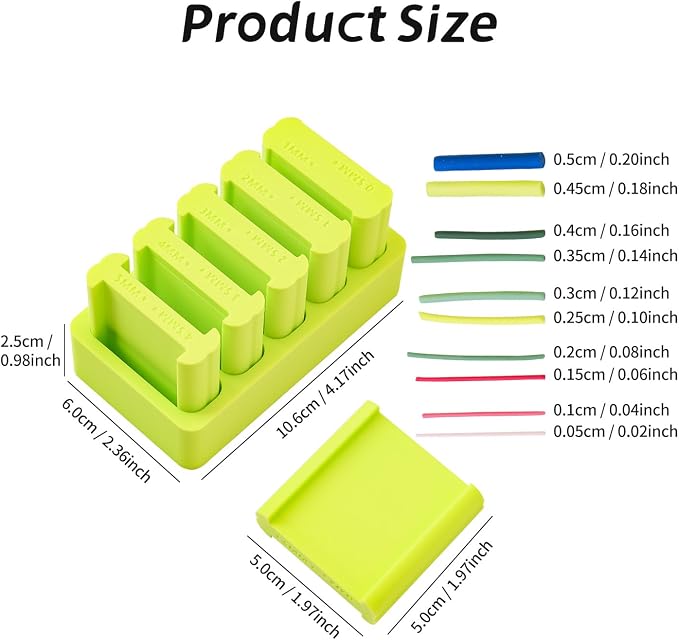 Clay Strip Maker Kit,Clay Tube Hoop Roller Guide, Fondant Rolling Strip Shape Maker 4.5/3.5/2.5/1.5/0.5mm