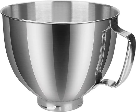 Mixer Attachments for KitchenAid 4.5–5 Quart Tilt-Head Stand Mixers – Compatible with Artisan & Classic – Beaters, Whisks, Dough Hooks & Attachment Sets by MMOBIEL (Mixer Bowl, Stainless Steel)