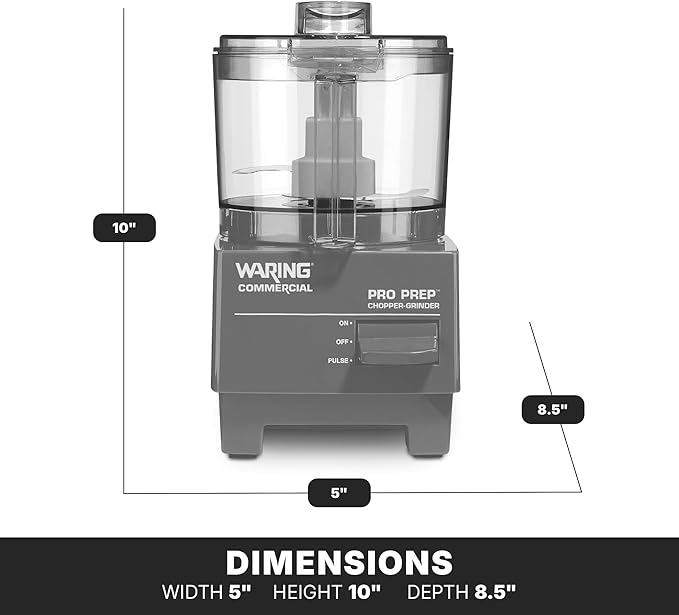 Waring Commercial Pro Prep Chopper Grinder, 3/4 Horsepower High-Speed Motor, 3/4 Quart Capacity, Dual Bowl for Chopping and Grinding, Grind Spices and Hard Foods, Parmesan and Chocolate, WCG75