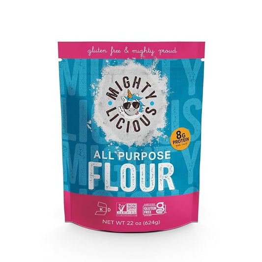 MIGHTYLICIOUS Gluten-Free All-Purpose Flour, Superfine Rice Flour, Non-GMO, Allergen-Friendly Baking Flour, Ideal for Cakes, Bread, Muffins & Cooking (1-Pack)