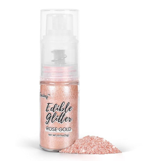 Rose Gold Edible Glitter Spray, 5g Edible Glitter for Cocktails, Cobakey Luster Dust Edible for Cake Decorating, Drinks, Baking, Chocolate, Strawberrie