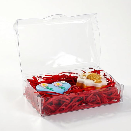 24PCS Clear Cookie Boxes with Window 7 x 4 3/8 x 1 1/2 Inch for Chocolate Truffle, Oreo, Pastry, Donut, Brownie, Soap and Bakery Treat Boxes for Party Favors Wedding Christmas Valentine's