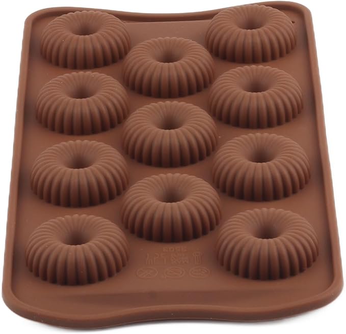 11 Cavity Donut Shaped Silicone Chocolate Molds For Candy Chocolate Baking