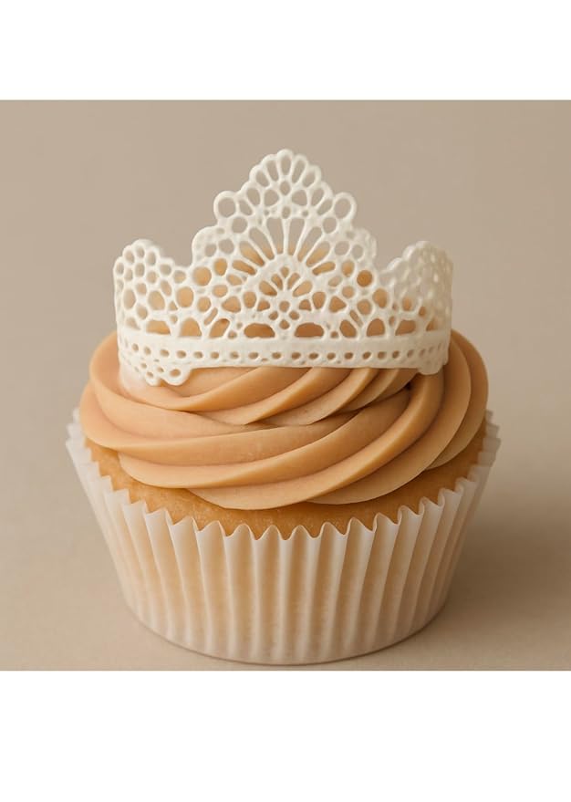 x3 Shiny Pearl honeycomb Edible Sugar Cake Lace Large strips Ready To Use - Handcrafted 3D effect