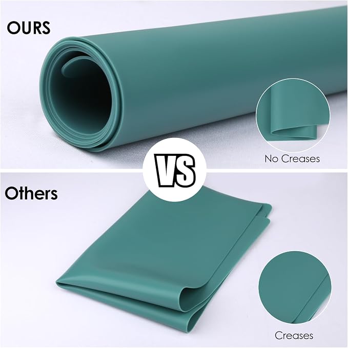 Extra Large Silicone Mat, 31.5x16.9 Inch Heat Resistant Mat for Kitchen Counter, Non Stick Silicone Baking Mat for Dough and Pastry, Thick Silicone Pad Countertop Protector, Dark Green