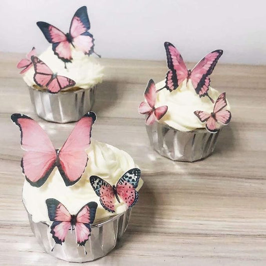 36pcs Edible Butterfly Cupcake Toppers Birthday Cake Decorations Precut CHOCKACAKE Wafer Paper Butterflies