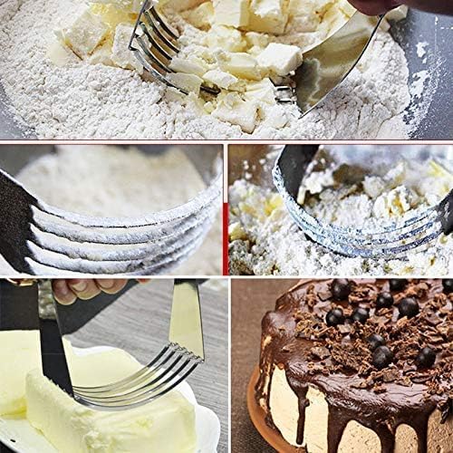 Dough Blender, Top Professional Pastry Cutter with Heavy Duty Stainless Steel Blades, Medium Size（Black ）