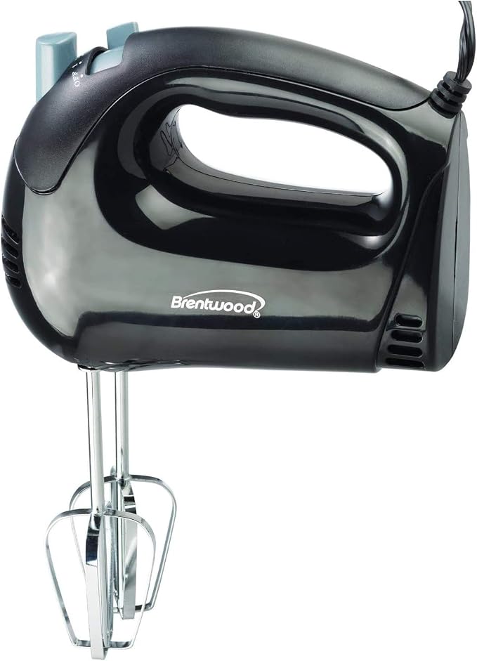 Brentwood HM-44 Lightweight 5-Speed Electric Hand Mixer, Black
