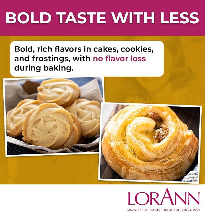 LorAnn Butter Vanilla Bakery Emulsion, 4 oz - Intense Butter Vanilla Flavor Extract for Baking, Cookies, Frosting, Ice Cream, Smoothies and Beverage - Gluten Free, Vegan, Sugar Free, Nut Free