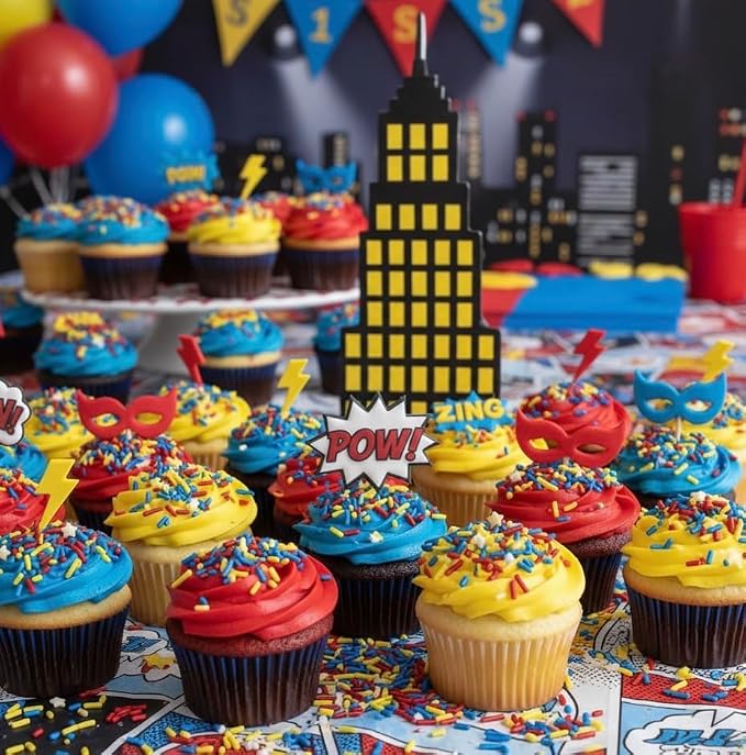 Manvscakes Sprinkles, Blue red and yellow Sprinkles, Super hero Parties, Sprinkle Mix for Cookies, Ice Cream, Cake and Cupcake Decorating