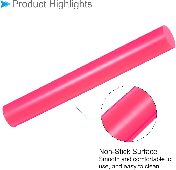 Acrylic Clay Roller, 8 Inch Length 1 Inch Dia., Acrylic Non-Stick Rolling Pin Roller Rose Red - (Applications: for Shaping Sculpting)