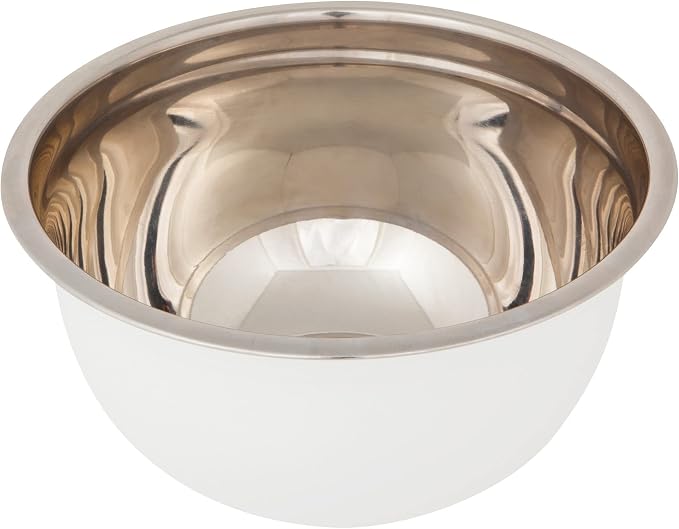 Now Designs Matte Coated Steel Mixing Bowls, White, 5 qt, 3 qt, 1.5qt, Set of 3