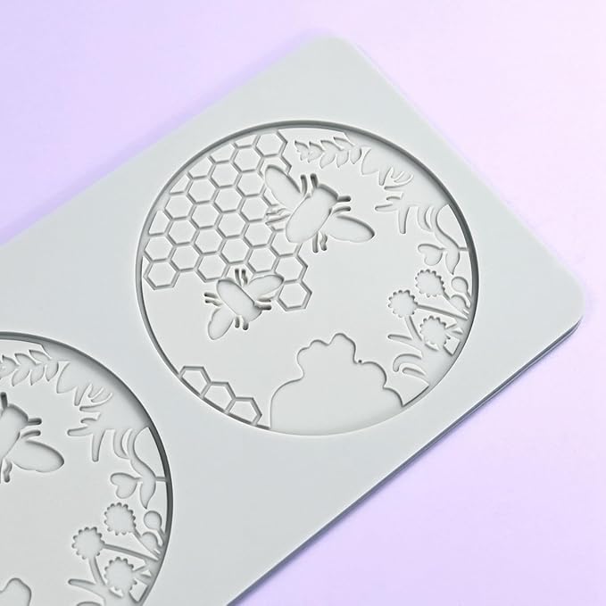 TUKE 3D Honeycomb Lace Fondant Mold Lace Beehive Wedding Cake Silicone Mousse Sugar Craft Icing Mat Pad Pastry Baking Tool (B_ Honeycomb)