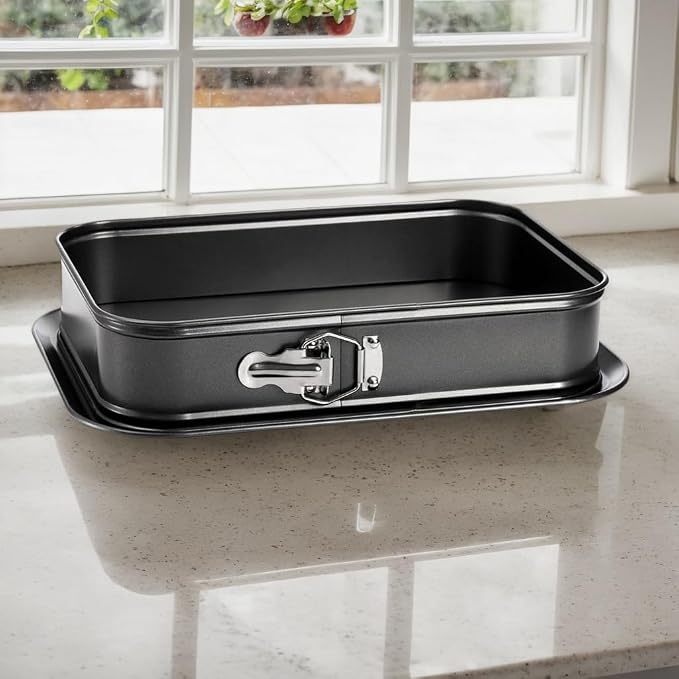 Springform Cake Pan Non-Stick, 11 x 7.1 Inch Rectangle Cheesecake Pan, Tiramisu Bakeware with Removable Bottom Baking Pan Mold Leakproof