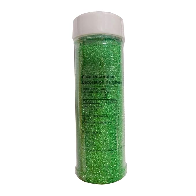 Sentovac Green Sanding Sugar for Baking Edible Sparkling Coarse Sugar Crystals Sprinkles for Baking Topping Cake Cookie Cupcake Topper Ice Cream Decoration Supplies 3.2 OZ