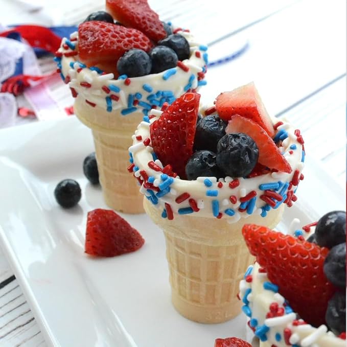 Red White and Blue Jimmies Patriotic Sprinkles for Cake Decorating Edible Sprinkles Mix 7 ounce for Cookies Ice Cream Chocolate Cupcake Topper Perfect for 4th of July