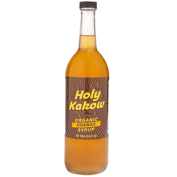 Holy Kakow Cafe Organic Orange Syrup - Orange Syrup, Coffee Syrup, Organic Syrup For Coffee, Syrup For Coffee, Add To Latte, Cocktail And Shake, Real Food Ingredients, Specific Flavor - 750Ml