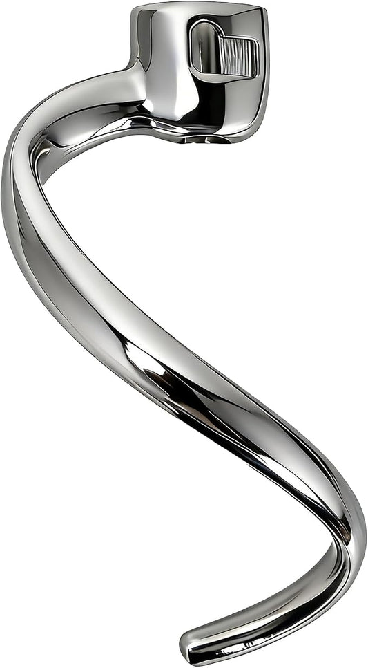 Stainless Steel Spiral Dough Hook for KitchenAid 4.5-5 Quart Tilt-Head Stand Mixer, Dishwasher Safe & Rust-Proof Bread Hook for K45, K45SS, KSM75, KSM90, KSM150 | Long-lasting No chipping or peeling — safer for food contact Easy to clean