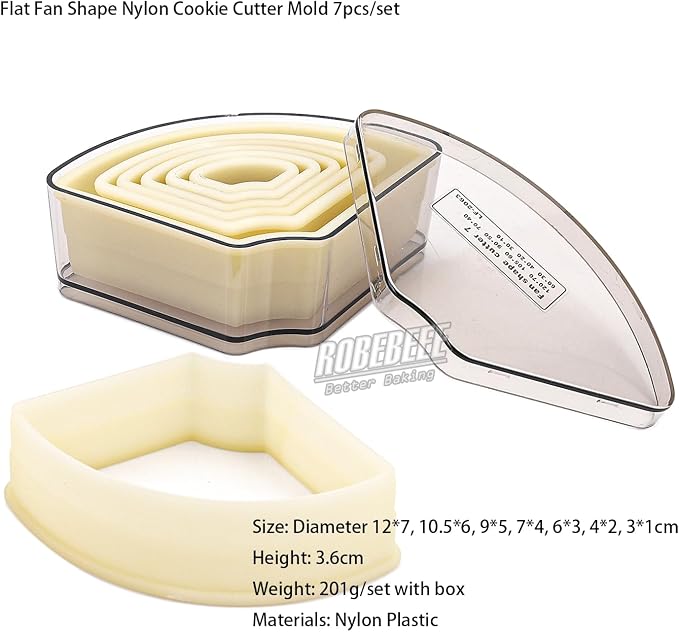 Multi-Shape Nylon Cookie Molds Round Square Star Plastic Geometry Biscuit Cutter Dough Mousse Bread Slicer DIY Bakery Utensils (Flat Fan)