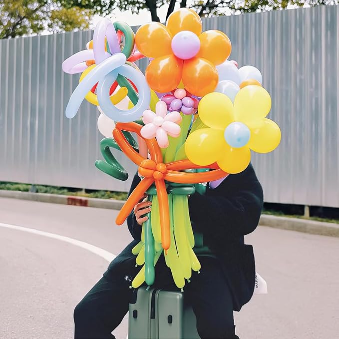 Macaron Long Balloons 100 Pack