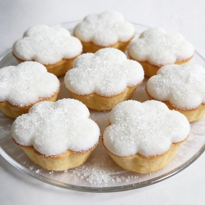 HeDeon&Rles Edible White Sanding Sugar Crystals for Baking 120g/4.23oz Sparkling Sugar Crystals Cake Cupcake Pancake Ice Cream Top Birthday Wedding Easter Halloween ChristmasCake Decoration