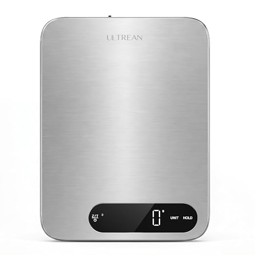 Ultrean IPX7 Waterproof Digital Food Scale, 33lb Kitchen Scale with Grams and Ounces (g/oz), Rechargeable Type-C, 1g Precision, 304 Stainless Steel, LED Display for Cooking, Baking & Meal Prep