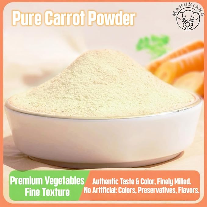 MAHUXIANG Organic Carrot Powder (17.6 oz / 500 g) — Single-Ingredient Carrot Powder for Baking, Cooking & Beverages, No Added Ingredients, Gluten-Free