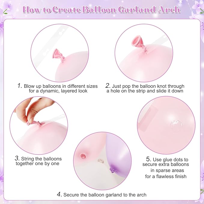 Dusty Purple Balloon Arch Kit 124Pcs Pink and Purple Balloon Garland Arch Kit Lavender Lilac Light Purple Dusty Pink Gold Pink Sand White for Baby Shower Bridal Shower Wedding Birthday Decorations
