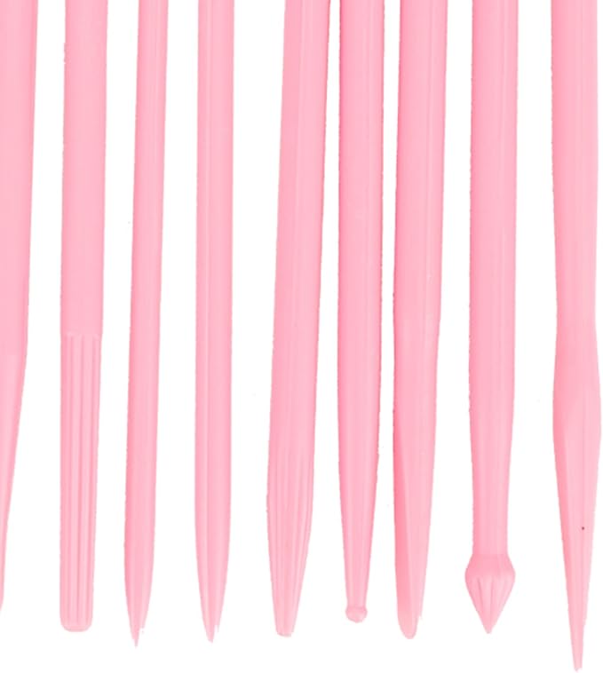 Culnflun Plastic Clay Sculpting Set Polymer Modeling Tools 14Pcs DIY Pottery Shaper Hand Tool Kit for Soft Clay Fondant Cake Art Craft Pink Rose Red Yellow 4.7in (Pink)