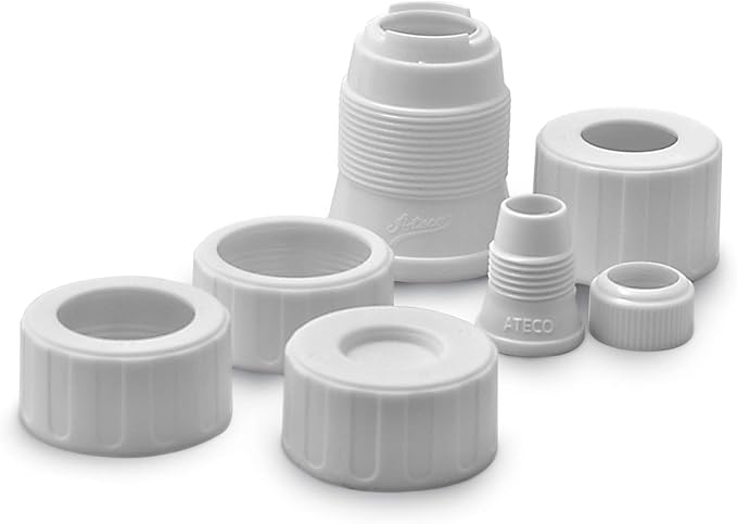 Ateco Icing and Piping Tips, 40717 Decorating Bag & Universal Coupler Set, White