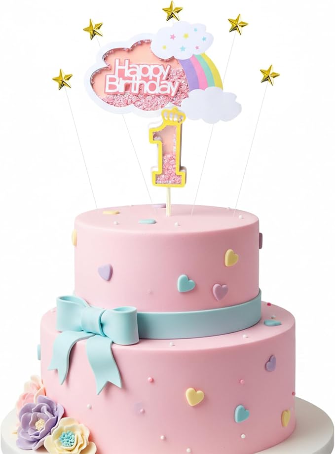 Acrylic Happy Birthday Cake Topper Durable Reusable Perfect for Birthday Cakes, Cupcakes, Dessert Tables Ideal for Kids Adults Birthday Celebrants (Pink)