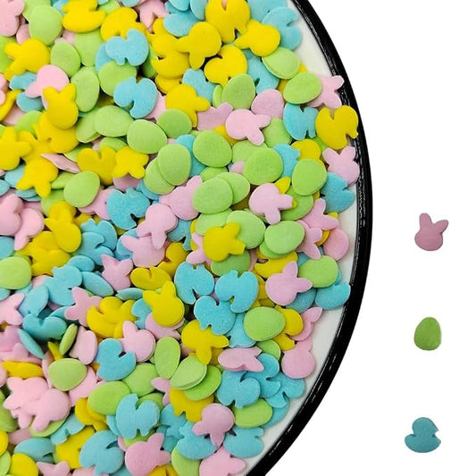 Homankit Easter Sprinkles for Cake Decorating, Colorful Confetti Sprinkles, Edible Easter Egg Bunny Duck Sprinkle for Cupcake Toppers Baking Cookie Ice Cream Dount Dessert Decoration 2.82oz
