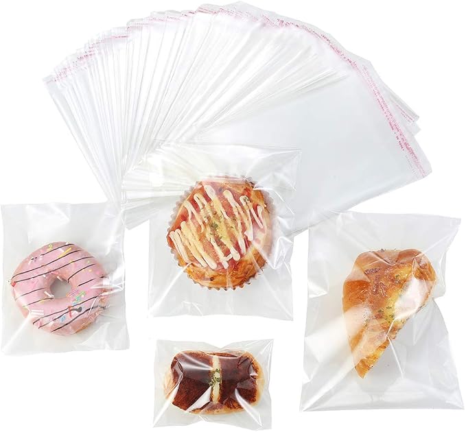 400 Pack 4" x 6" Thick Clear Resealable Cello Self Adhesive Seal Bags Packaging Bakery Cookie Cards Gifts Cellophane Poly Bags
