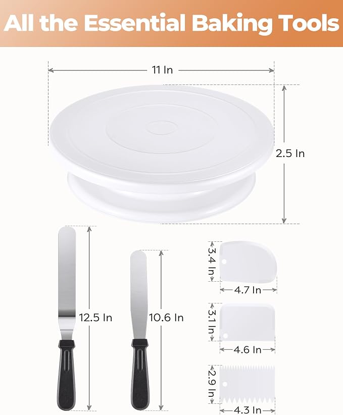 Kootek 6Pcs Cake Decorating Kit and 124Pcs Icing Piping Bags and Tips Set