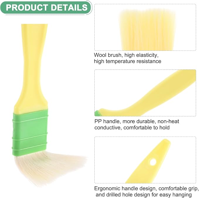 M METERXITY 2-Pack Pastry Brush, Wool Basting Baking BBQ Oil Brush for Cooking/Barbecue/Kitchen [1.2"]