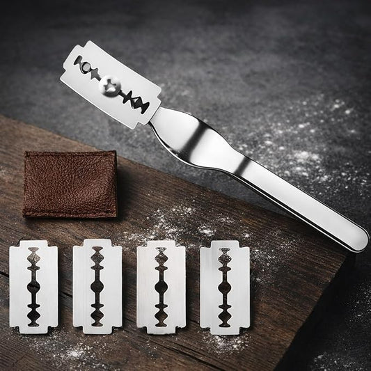 TFORESTER Bread Lame for Sourdough Baking – Stainless Steel Bread Scoring Tool with 5 Razor Blades & Lightweight TPU Cover – Dough Scorer Knife for Artisan Bread, Baker Gift-1Pack
