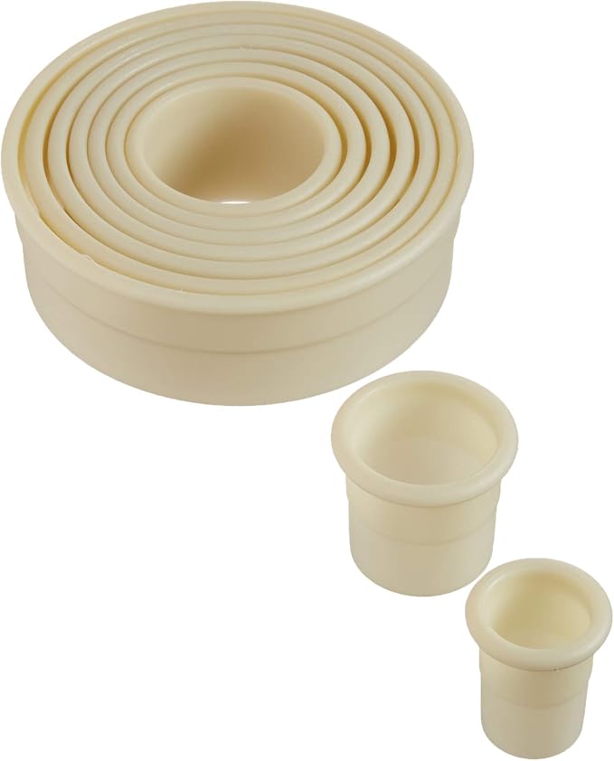 Mercer Culinary 9-Piece Round Plain Nylon Cutter Set,Off White