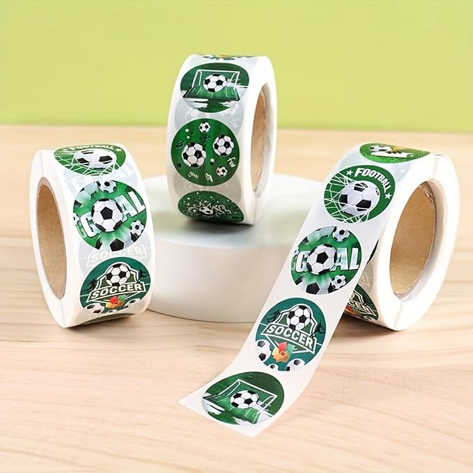 World Cup Soccer Stickers,500pcs Roll Football Birthday Party Decorations Round World Cup Soccer Ball Goal Trophy Label Stickers Sports Game Party Favors Gift Bag Packaging Envelope Sealing Supplies