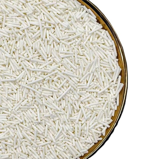 White Jimmies Sprinkles,Cake Dessert Sprinkles,Cookie,Sugar Pearl, Edible Candy Color Cake Sprinkles Gluten-Free Sugar for Baking Cupcake Cake Topper (white)