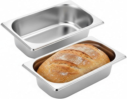 Funnymoom 2 Pcs Stainless Steel Loaf Pans 9.5 x 5 Inch Bread Baking Pans Bakeware for Kitchen Baking Bread Cake Toast Casseroles Vegetables Dishwasher Safe